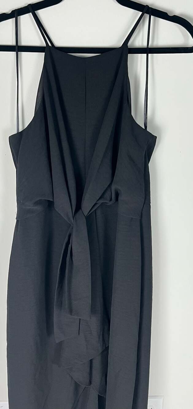 GILLI Black Halter Neck Front Tie Sleeveless High-Low Dress Size M